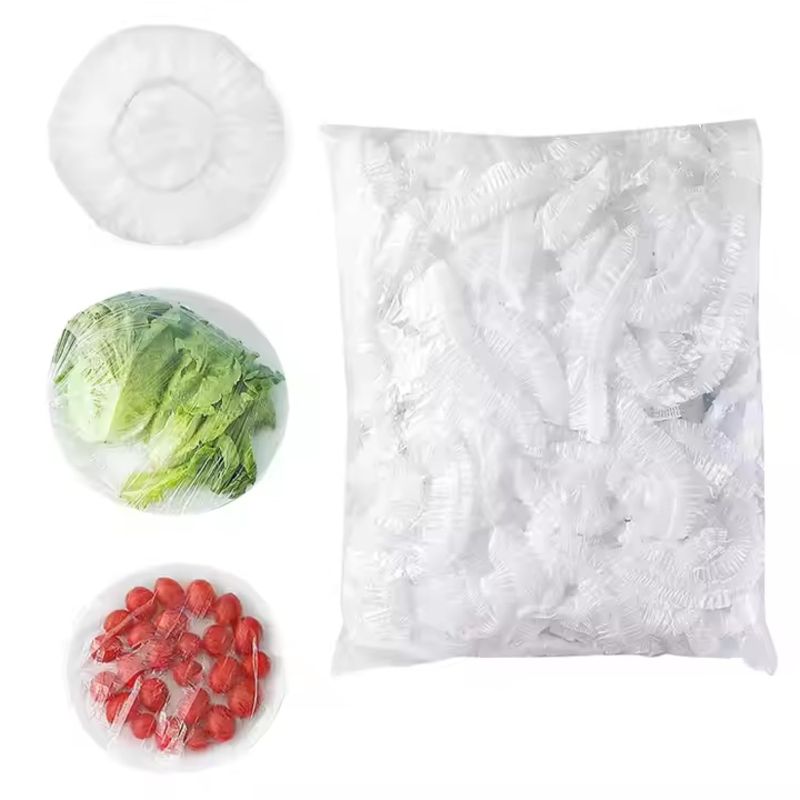 Zuha 100Pcs Elastic Food Storage Covers Adjustable Sealing Bowl Lids Disposable Fresh Keeping Bags for Vegetables Fridge Storage BPA Free Kitchen Wrap Seal Bags