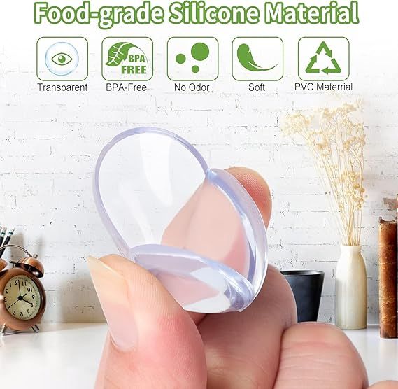 Zuha 4 PCS Corner Protector for Furniture - Table Edge Guards with Silicon and Soft Gel, Sharp Corner Protection, Transparent PVC - Childproof Safety for Sharp Edges