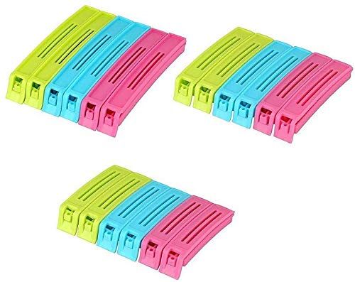 Zuha Clips for Packet Sealing 18 Pc – Multipurpose Plastic Airtight Food Pack Sealer for Kitchen Use –  Reusable & Multicolor for Snacks & Storage Bags