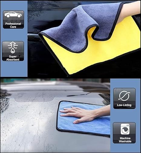 Zuha Auto Hub Heavy Microfiber Cloth for Car Cleaning and Detailing, Double Sided, Extra Thick Plush Microfiber Cloth, Lint-Free, 800 GSM (Size 40cm x 40cm)/Pack of 1,