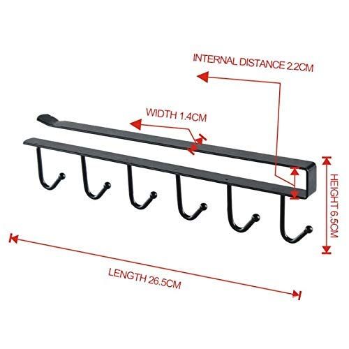 Zuha Multifunctional 6 Metal Door Organiser Hook Hanger Metal 6 Pin Nail Free Rack Wall Hanger