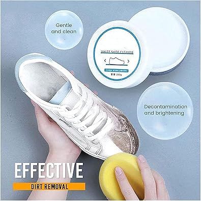 Zuha White Shoe Cleaning Cream | Sneaker Stain Cleaning Cream | Sneaker Stain Remover Cream, Simple and Fast, Shoe Whitening Cleansing Tool, Whitening and Yellowing Maintenance for White Shoes, Leather, Sports Shoes, Leather Bags, Car Interiors, Tennis Shoe - 260GM