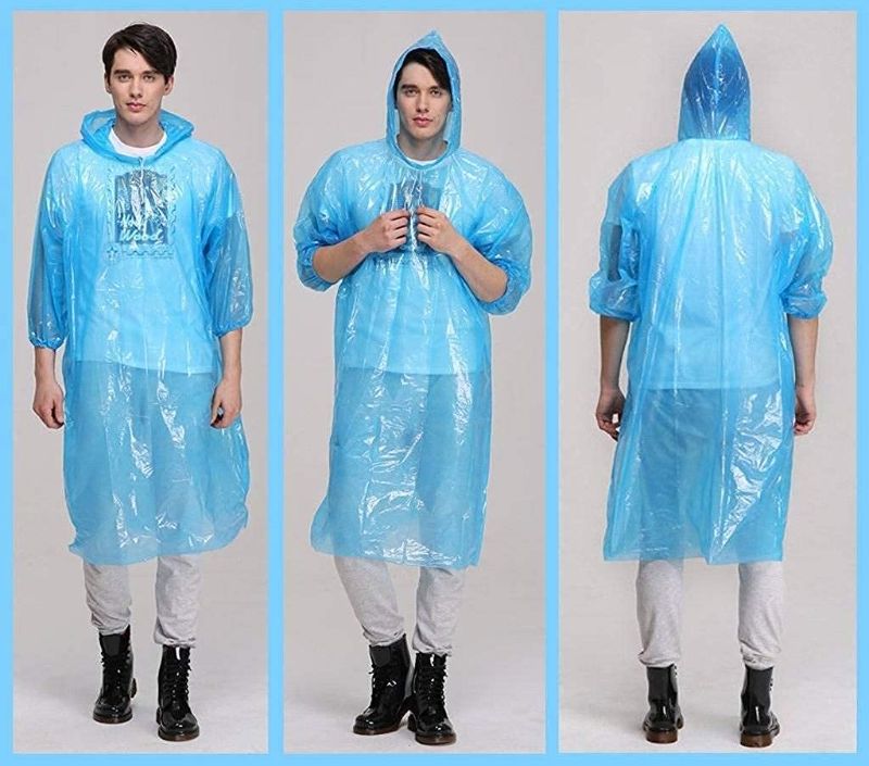 Zuha Unisex Disposable Rain Card for Emergency Use | Waterproof Rain with Smallest Pocket Size| Easy to Carry & Use and Reusable | 2 to 3 time wear Thin Plastic