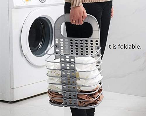 Zuha Wall Mounted Bathroom Hanging Mesh Laundry Basket Toiletry Organization Washing Bin Home Portable Magic Sticker Plastic Laundry Hamper Bag for Bathroom Dirty Clothes