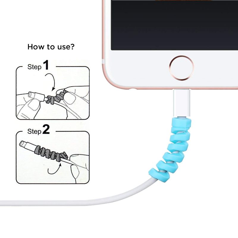 Zuha Spiral Cable Protector Cord Saver for Mac Charger, iPhone Charger, Wire Protector, Lightweight Durable Flexible Wire Winder for Charging Cables, Data Cables, Earphones