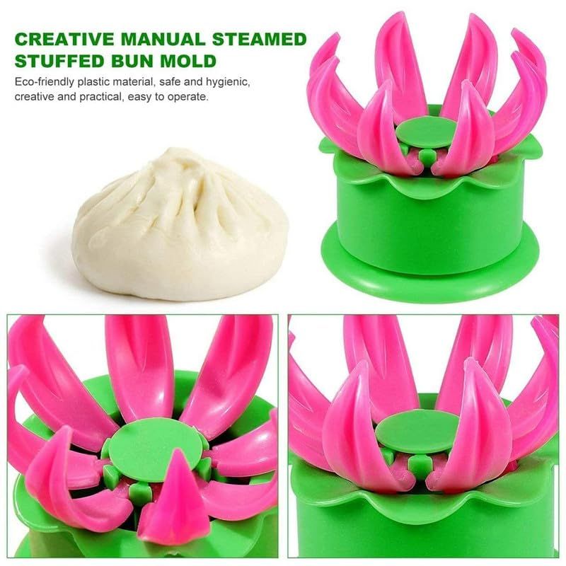 Zuha Momos Dumpling Maker Mould Shape Plastic Dough Press Home Momo Maker Machine (Multicolor_Pack of 1)
