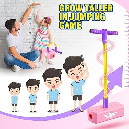 Zuha Kids Pogo Jumper Fun and Safe Pogo Stick for Toddlers, Durable Foam Bungee Jumping Stick Makes Squeaky Sounds Improves Balance, Bouncing Toy for Ages 3 and up Holds up to 250lbs