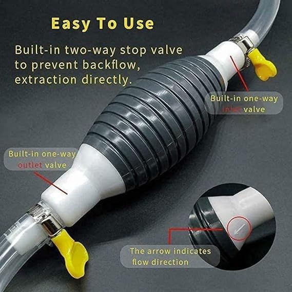 Zuha Multifunction Liquid Sucker Pump, Manual Fuel Transfer Pump Gasoline Siphone Hose, Portable Siphon Pump For Gasoline Diesel And Other