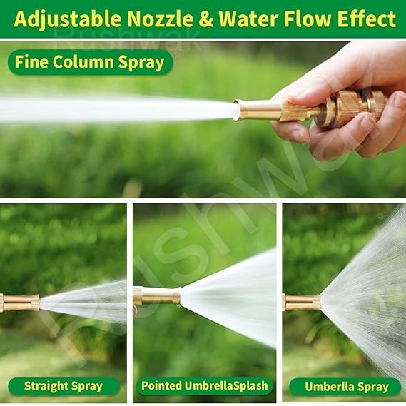 Zuha Brass Water Spray Nozzle for 1/2" Hose Pipe - Adjustable Pressure Booster Gun for Car Wash & Gardening, 10 x 2 cm