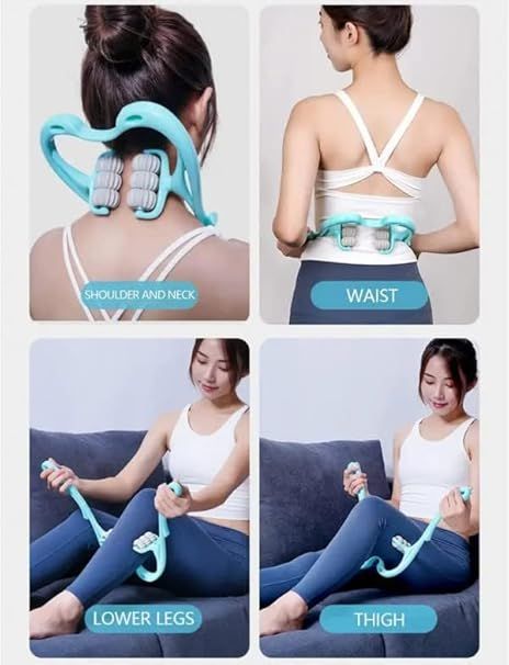 Zuha Acupressure 6 Ball Roller Neck Massagers Roller Physio Body Massagers for Cervical Neck Shoulder Arms, Leg Calf Thigh & Back Waist Pain Relief, Multicolour