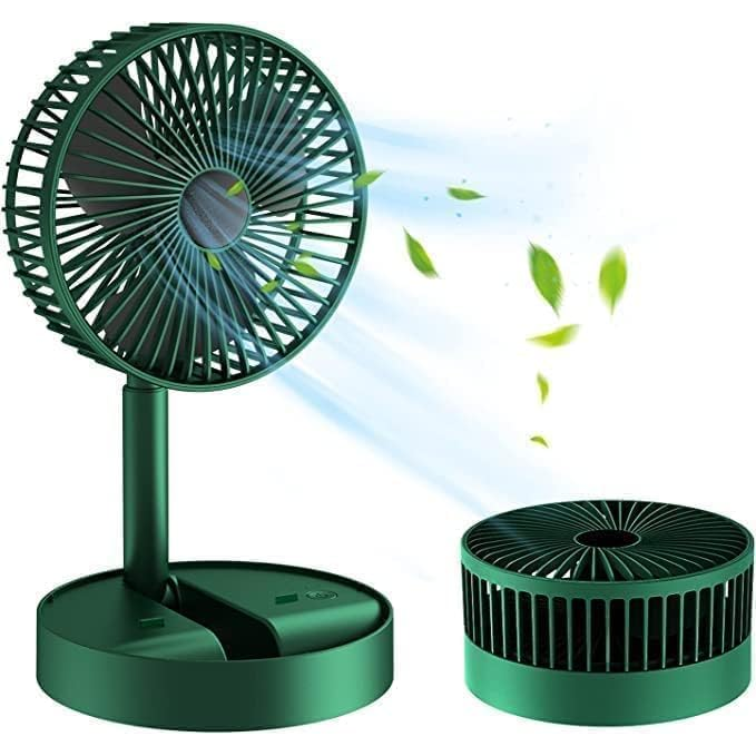 Zuha High Speed Rechargeable Table Fan for Home– Foldable USB Charging Battery Fan With Led Light / 3 Speed Modes Portable fan for Home, Office,Kitchen-White