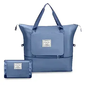 Zuha Storite Nylon 40 Cms Imported Foldable Travel Duffle Bag For Women, Expandable Lightweight Waterproof Carry Weekender Overnight Luggage Bag