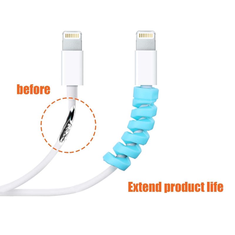 Zuha Spiral Cable Protector Cord Saver for Mac Charger, iPhone Charger, Wire Protector, Lightweight Durable Flexible Wire Winder for Charging Cables, Data Cables, Earphones