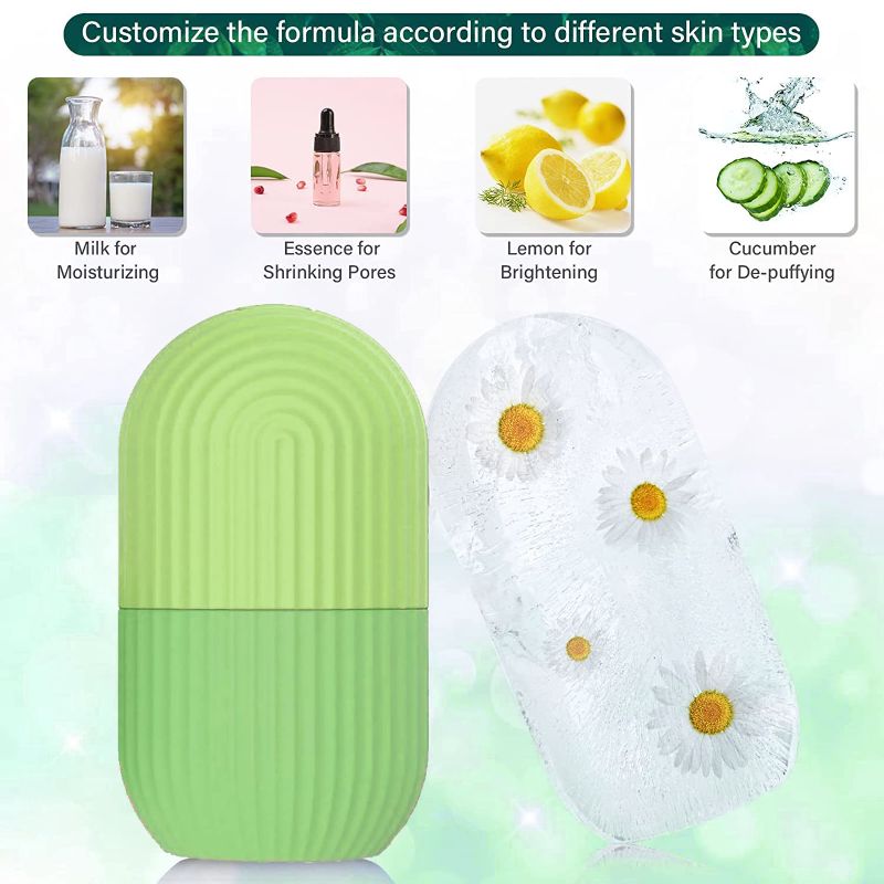 Zuha Ice Face Roller Silicone Facial Cube for Eyes Neck Massage Remove Dark Circle Pore Shrink Face Beauty Skin Care Ice Mould Kitchen Tools