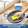 Zuha Double Layer Soap Dispenser for Bathroom Accessories Dishwasher Liquid Holder Liquid Dispenser Pump with Sponge Holder Kitchen Sink Accessories Items(Multi Colour) Plastic