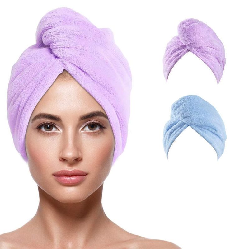 Zuha Hair Towel Wrap for Women-Quick Drying Microfiber Towel for Hair with Elastic Loop for Tying-Super Absorbent Head Towels Wrap for Ladies
