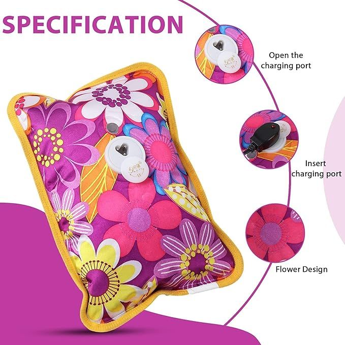 Zuha Hot Water Bag Heating Bag Gel hot Water Bag hot bags for pain relief hot water bags electric hot pack heat pad electric for pain relief electric heating pad for back pain Men & Women with Charging Cord