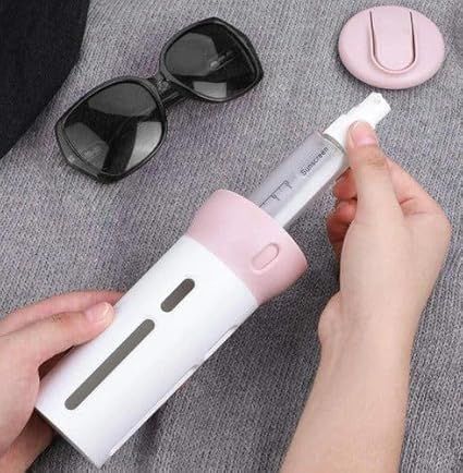 Zuha 4 in 1 Travel Size Dispenser Bottle Set Refillable Plastic Leak Proof Toiletries Cosmetic Liquid Lotion Container (Multi Color)