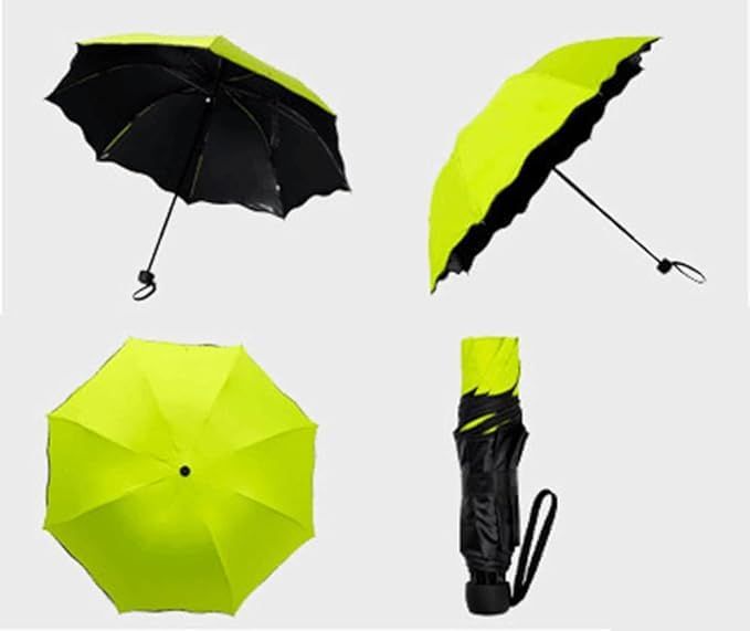 Zuha 3 Fold Magic Umbella Anti UV Protection, Beautiful Creative Magical of Blooming Flowers Design Multi Style Umbrella for Man and Women