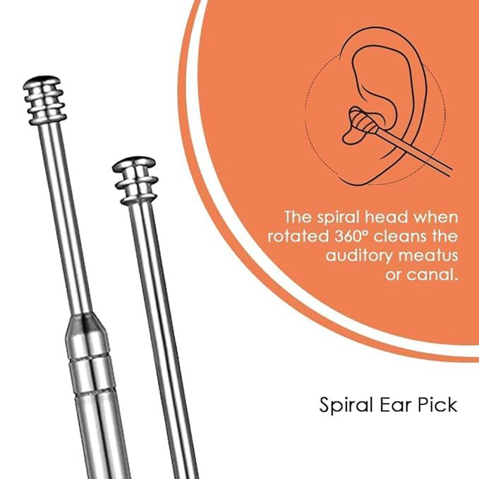 Zuha 6 Pcs Ear Wax Cleaner, Ear Pick Earwax Removal Kit, Ear Cleansing Tool Set, Ear Curette Ear Wax Remover Tool with a Storage Box