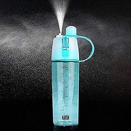 Zuha Mist Spray Bottle, 2 In 1 Drink And Mist Water Bottle, Sports Spray Bottle Straw Outdoor Bicycle Water Bottle Sippers Dishwasher Safe, Bpa-Free, 600Ml,Blue