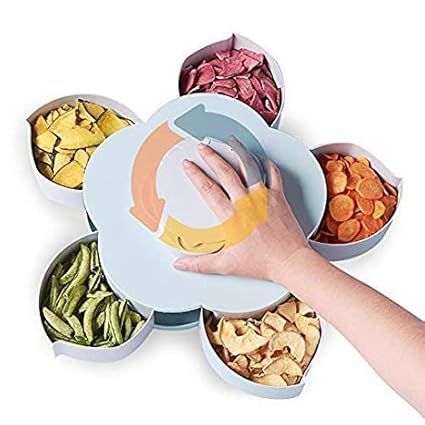 Zuha smart Candy Box Single Layer Rotating Serving Tray Dry Fruit, Candy, Chocolate, Snacks & Masala Storage Box (Candy Box Single