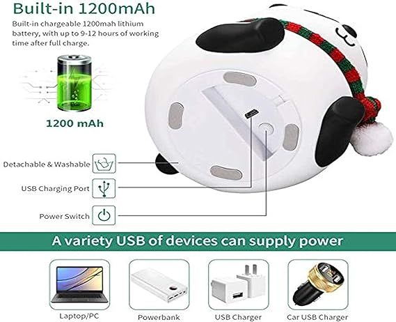 Zuha Panda Night Lamp Silicone Touch Color Changing LED Rechargeable Night Light for Kids, Gifts for Girls & Boys | Cute Unisex Bedroom Decor | Valentine Special | Soft BPA-Free | Nightlight