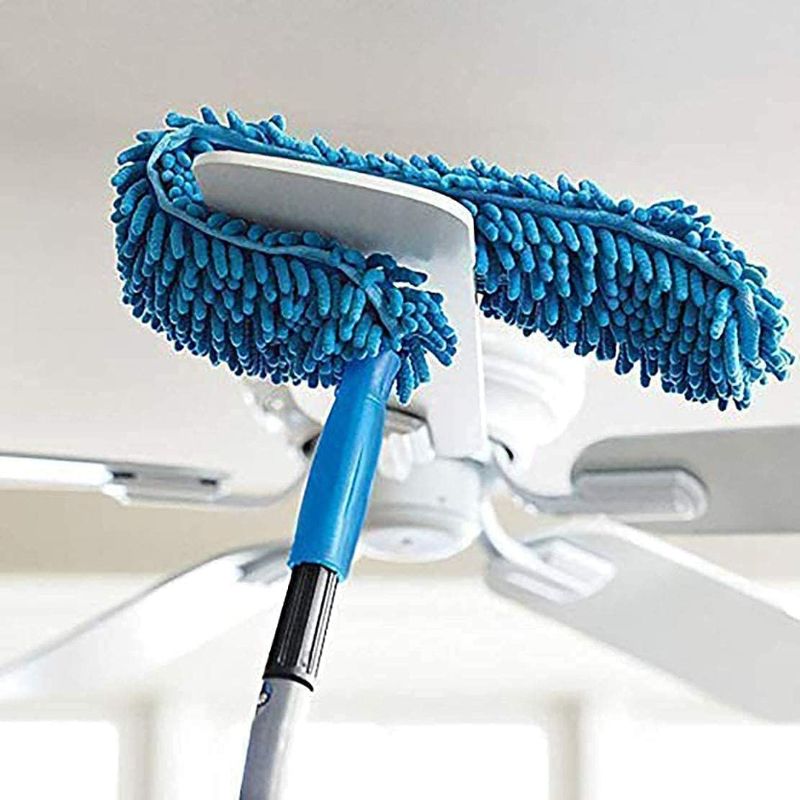 Zuha Fan Cleaner Brush with Long Rod Flexible Fan Cleaning Mop Microfiber Dust Cleaner Foldable Duster for Home Cleaning Microfiber Duster for Cleaning of Home, Kitchen, Car, Ceiling,