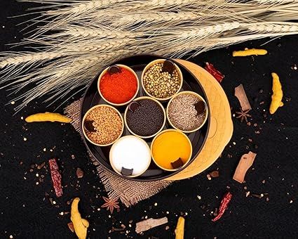 Zuha Plastic Round Masala Dabba With Multiple Compartment Spice Container Masala Box Vatti Anjarai Petti For Home Kitchen | 7 Compartments