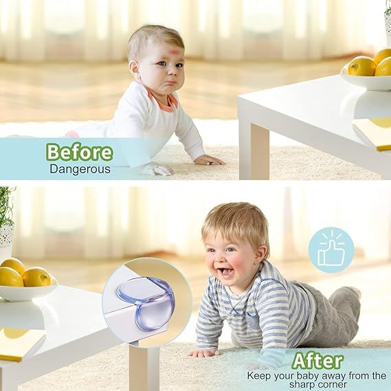 Zuha 4 PCS Corner Protector for Furniture - Table Edge Guards with Silicon and Soft Gel, Sharp Corner Protection, Transparent PVC - Childproof Safety for Sharp Edges