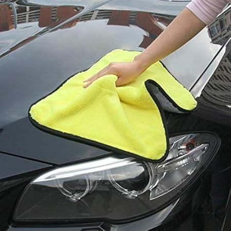 Zuha Auto Hub Heavy Microfiber Cloth for Car Cleaning and Detailing, Double Sided, Extra Thick Plush Microfiber Cloth, Lint-Free, 800 GSM (Size 40cm x 40cm)/Pack of 1,
