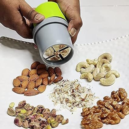 Zuha Dry Fruit and Nut Cutter Slicer Fine Cup Badam, Kaju, Walnut, Pista Chopper Hand-Operated Nut Cutter Machine for Kitchen Gadgets & Home Use