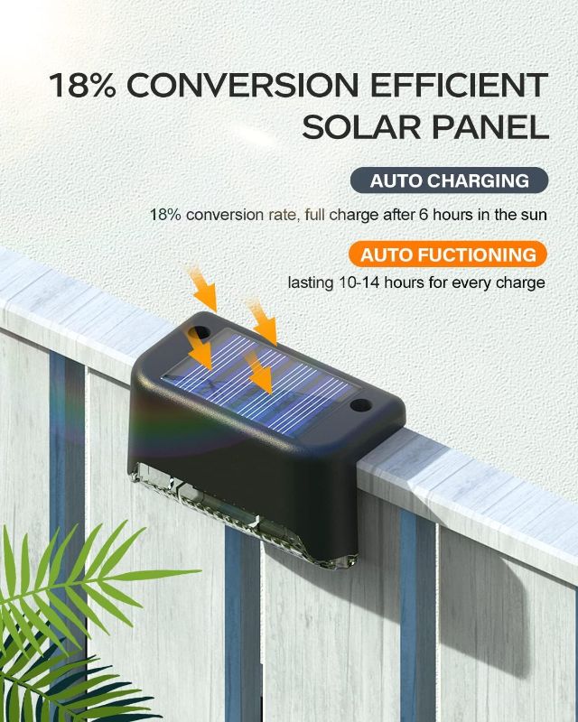 Zuha plastic Waterproof LED Solar Powered Deck Stair Outdoor Light for Railing, Wall Garden,Pathway, Backyard, Patio, and Balcony Decoration