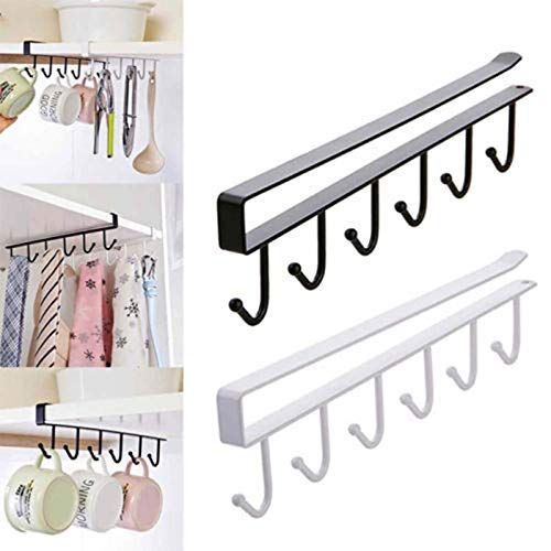 Zuha Multifunctional 6 Metal Door Organiser Hook Hanger Metal 6 Pin Nail Free Rack Wall Hanger