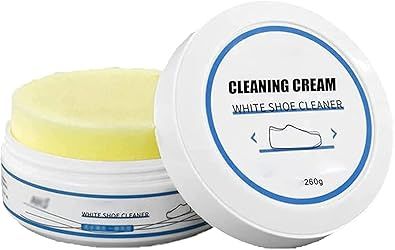 Zuha White Shoe Cleaning Cream | Sneaker Stain Cleaning Cream | Sneaker Stain Remover Cream, Simple and Fast, Shoe Whitening Cleansing Tool, Whitening and Yellowing Maintenance for White Shoes, Leather, Sports Shoes, Leather Bags, Car Interiors, Tennis Shoe - 260GM