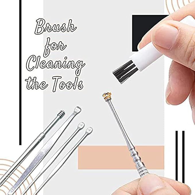 Zuha 6 Pcs Ear Wax Cleaner, Ear Pick Earwax Removal Kit, Ear Cleansing Tool Set, Ear Curette Ear Wax Remover Tool with a Storage Box