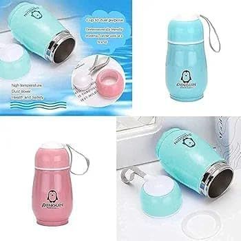 Zuha Penguin Water Bottle 150 ml Thermos Penguin Shape Stainless Steel Vacuum Cup Flask Bottle to Store Juice Hot & Cold Tea Coffee for Outdoor1pc, Multi Colour