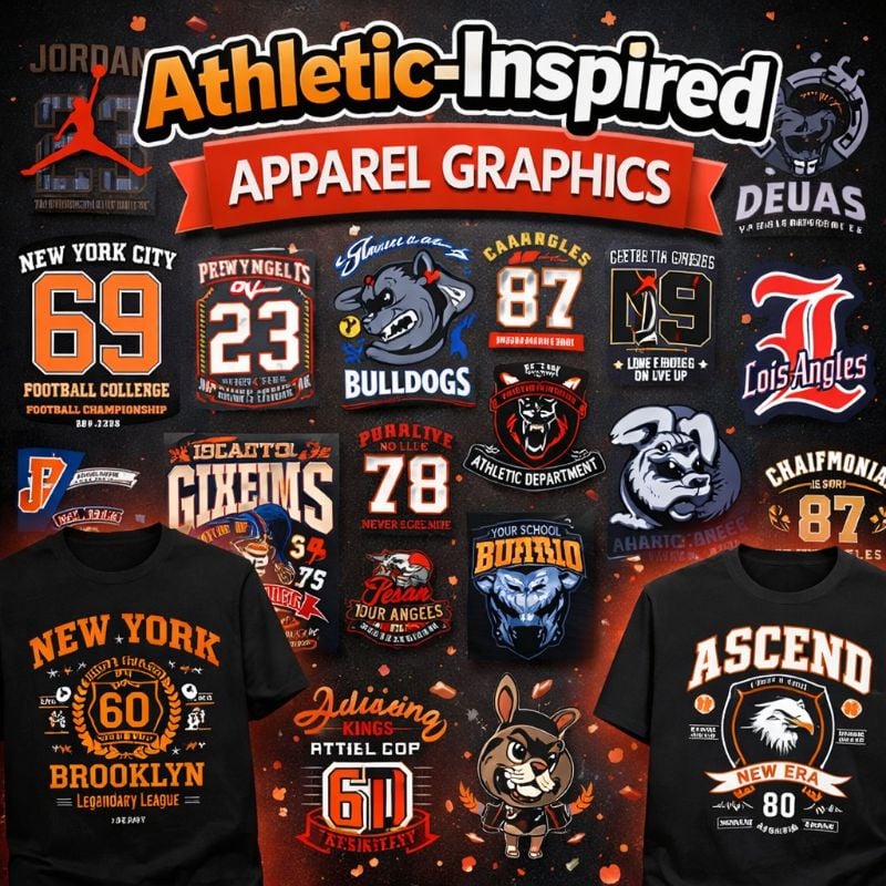 Athletic-inspired apparel graphics