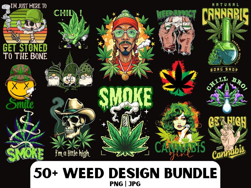 50+ Weed Shirt Designs Bundle