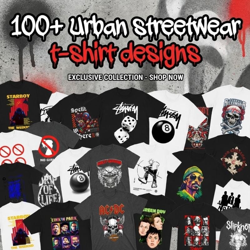 100+ Urban streetwear t-shirt designs
