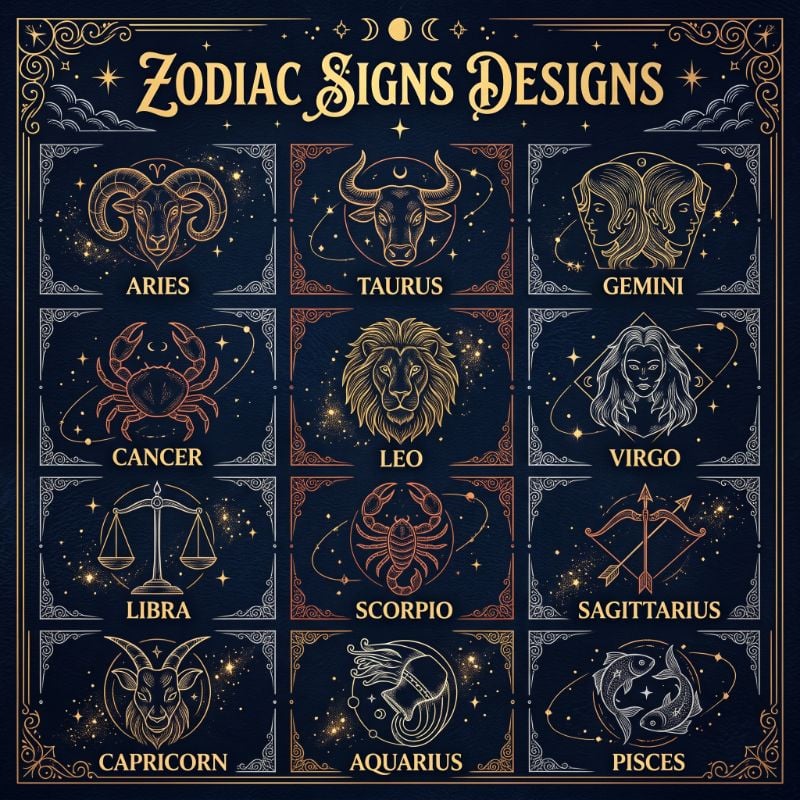 Zodiac Signs Designs