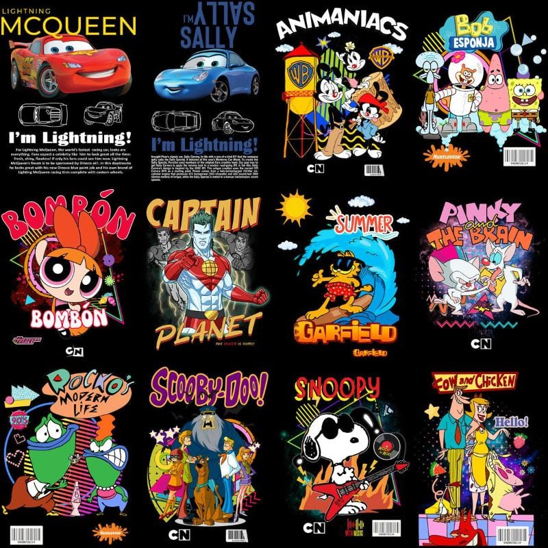 60+ Cartoons 90s Kids Classics Street Wear Designs