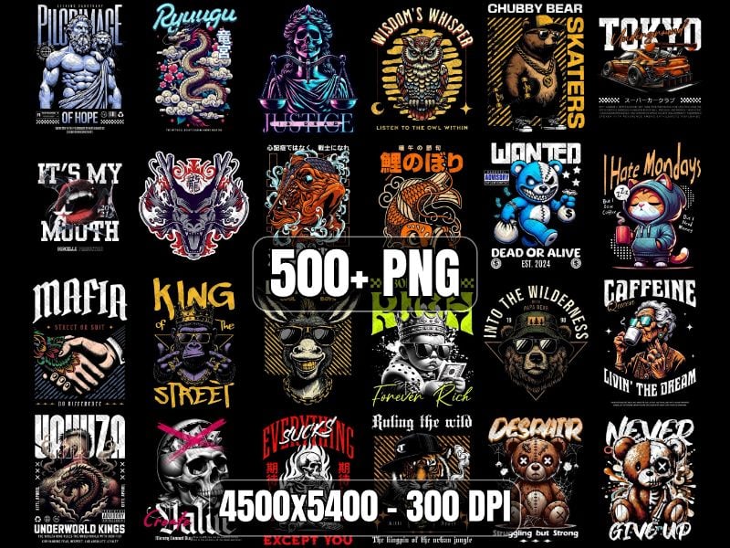500+ Streetwear Design Pngs Bundle