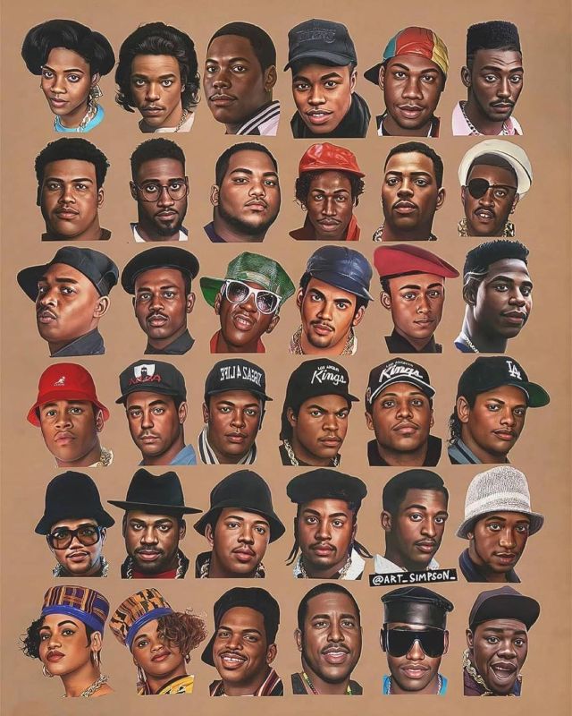 Hip Hop People Avatars Cartoon Vector Set