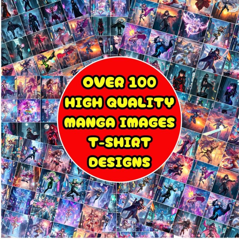 100+ HD MANGA ANIME T-shirt Designs Bundle