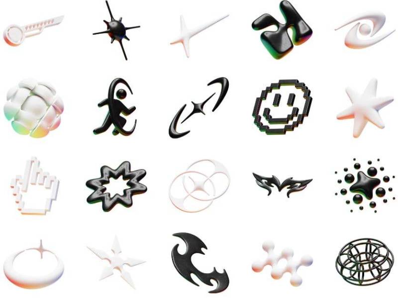 3D Y2K Icons