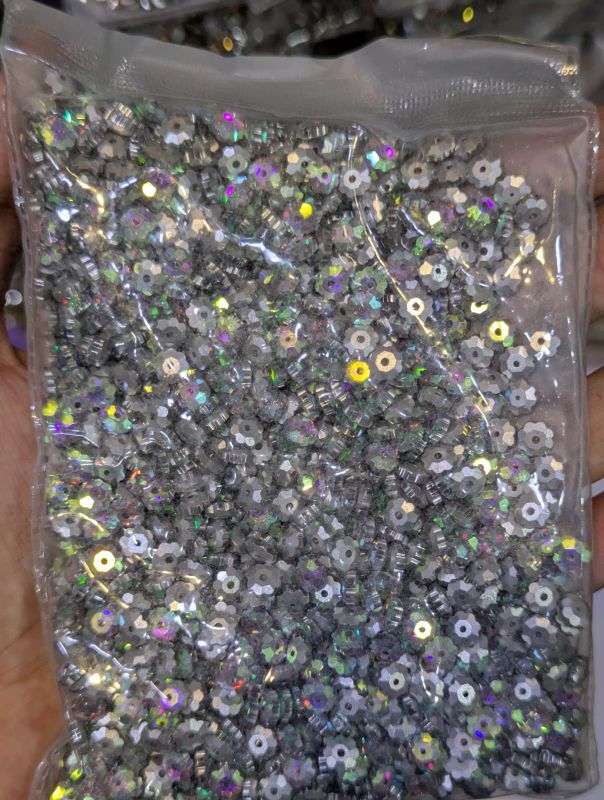 6mm Flower,Silver, Golden, AB