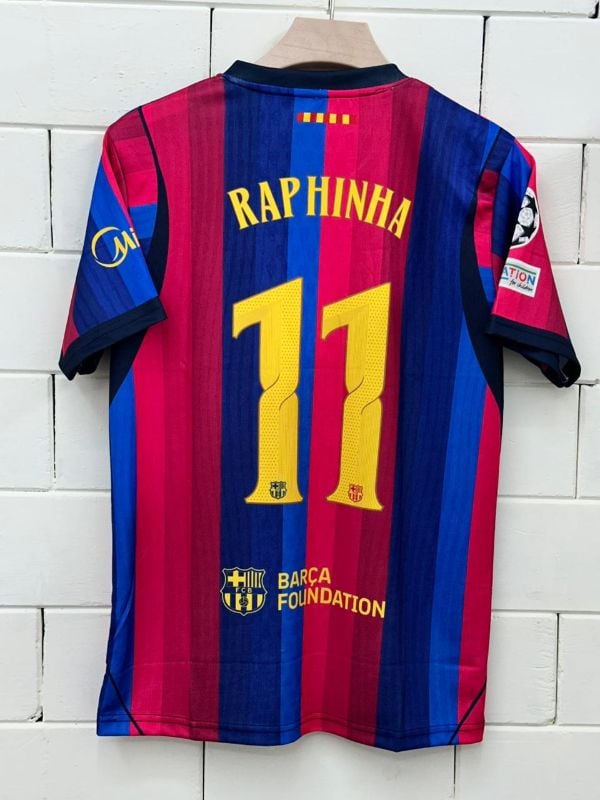 HALF SLEEVE  EMBROIDERY MASTER COPY  BARCA 26-27 KIT🌟 PLAYER- RAPHINHA 1️⃣1️⃣ ✨
