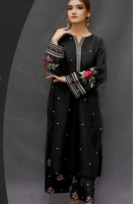 2pc women  unstitched Embroidered suit