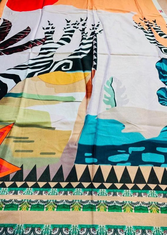 1pc women  unstitched 
 swiss prited shirts